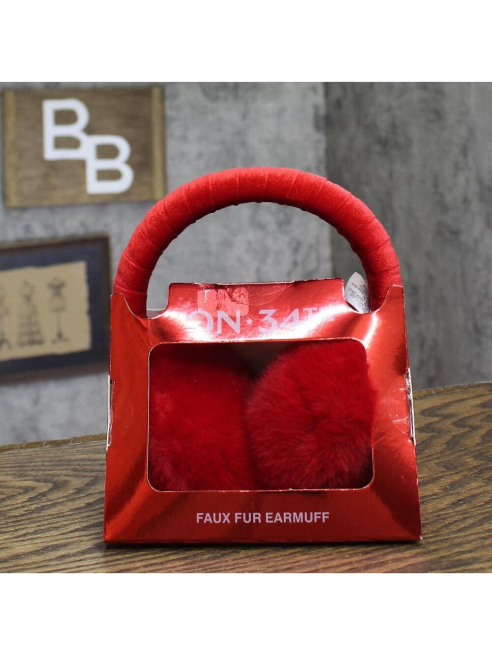 NEW On 34th Women Faux-Fur Earmuffs Boxed Gift MO9042404 Red
